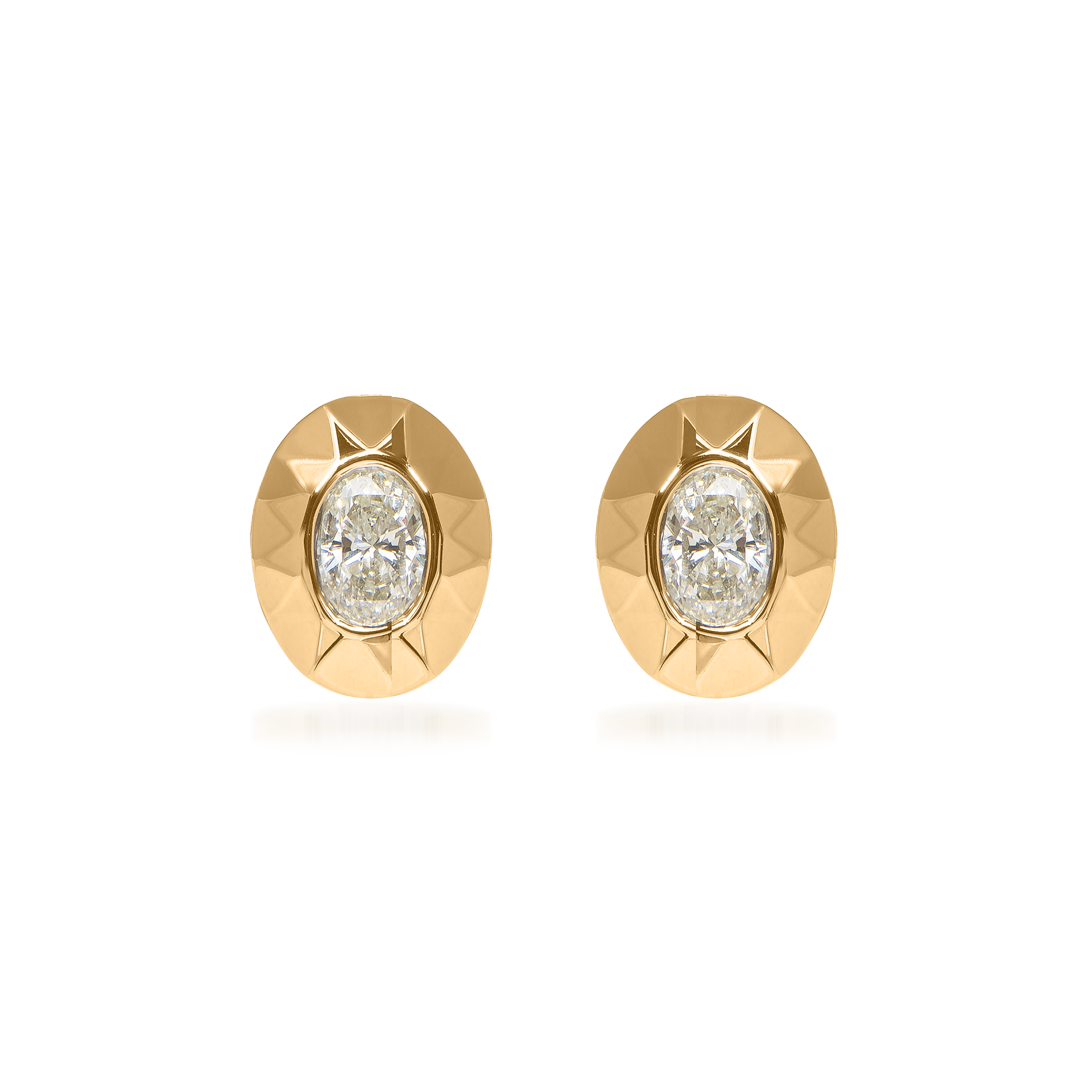 Metropolitan Oval-Cut Diamond Earrings In 18K Yellow Gold