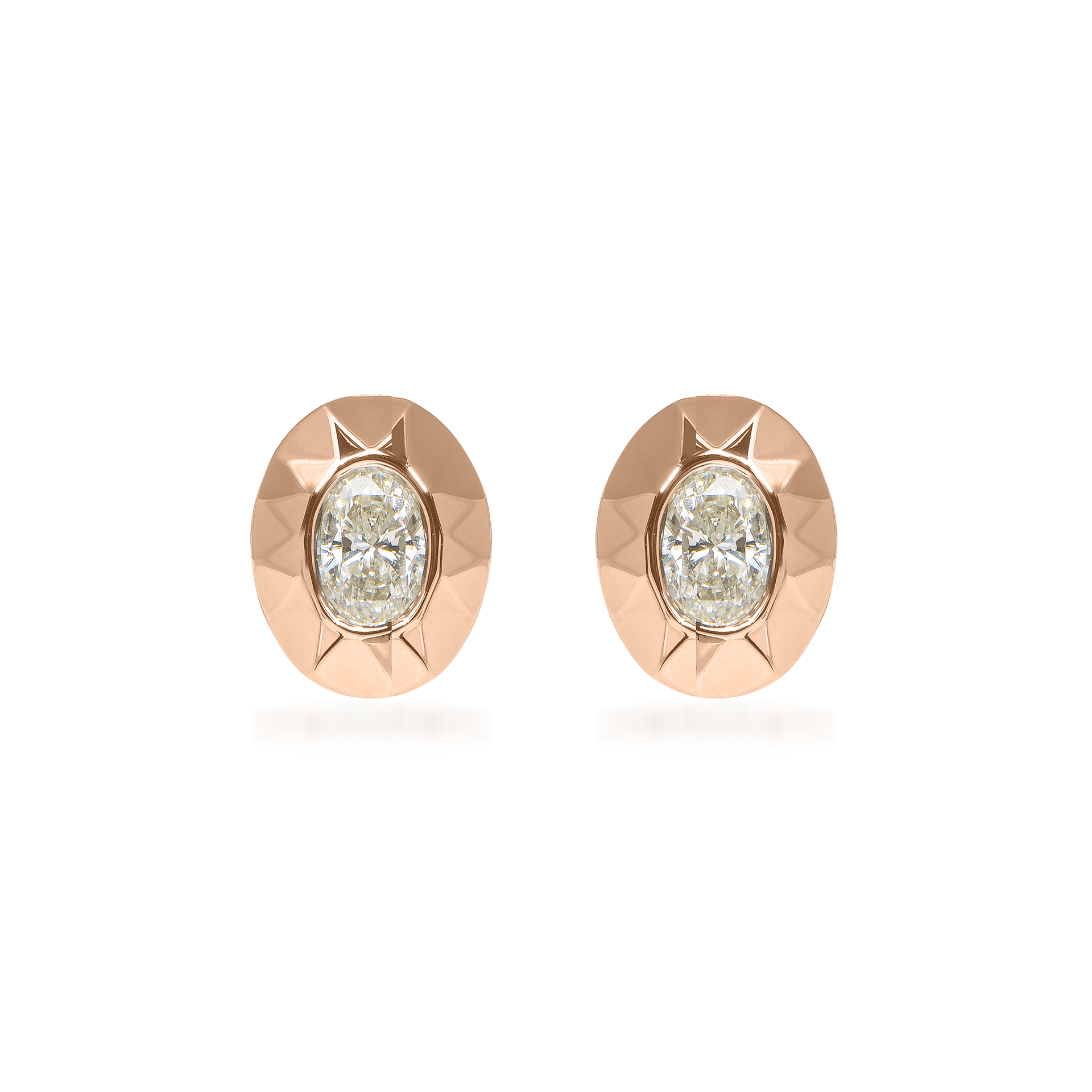 Metropolitan Oval-Cut Diamond Earrings In 18K Rose Gold