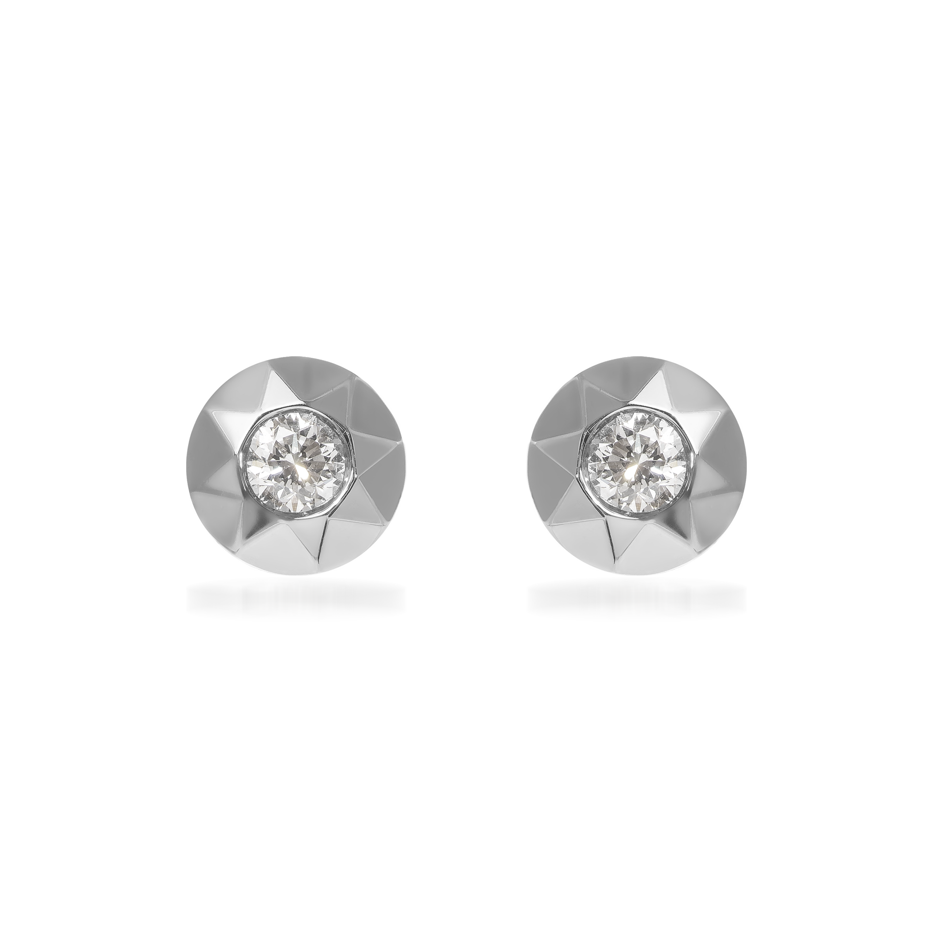 Metropolitan Round-Cut Diamond Earrings In 18K White Gold