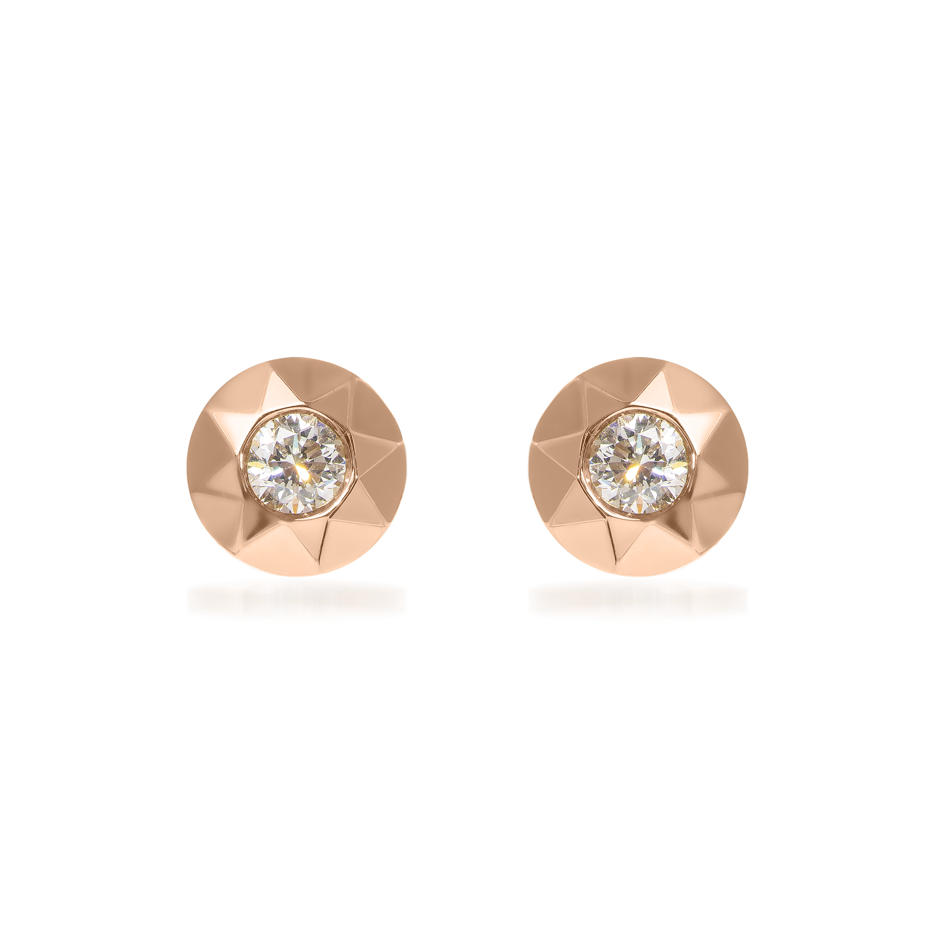 Metropolitan Round-Cut Diamond Earrings In 18K Rose Gold