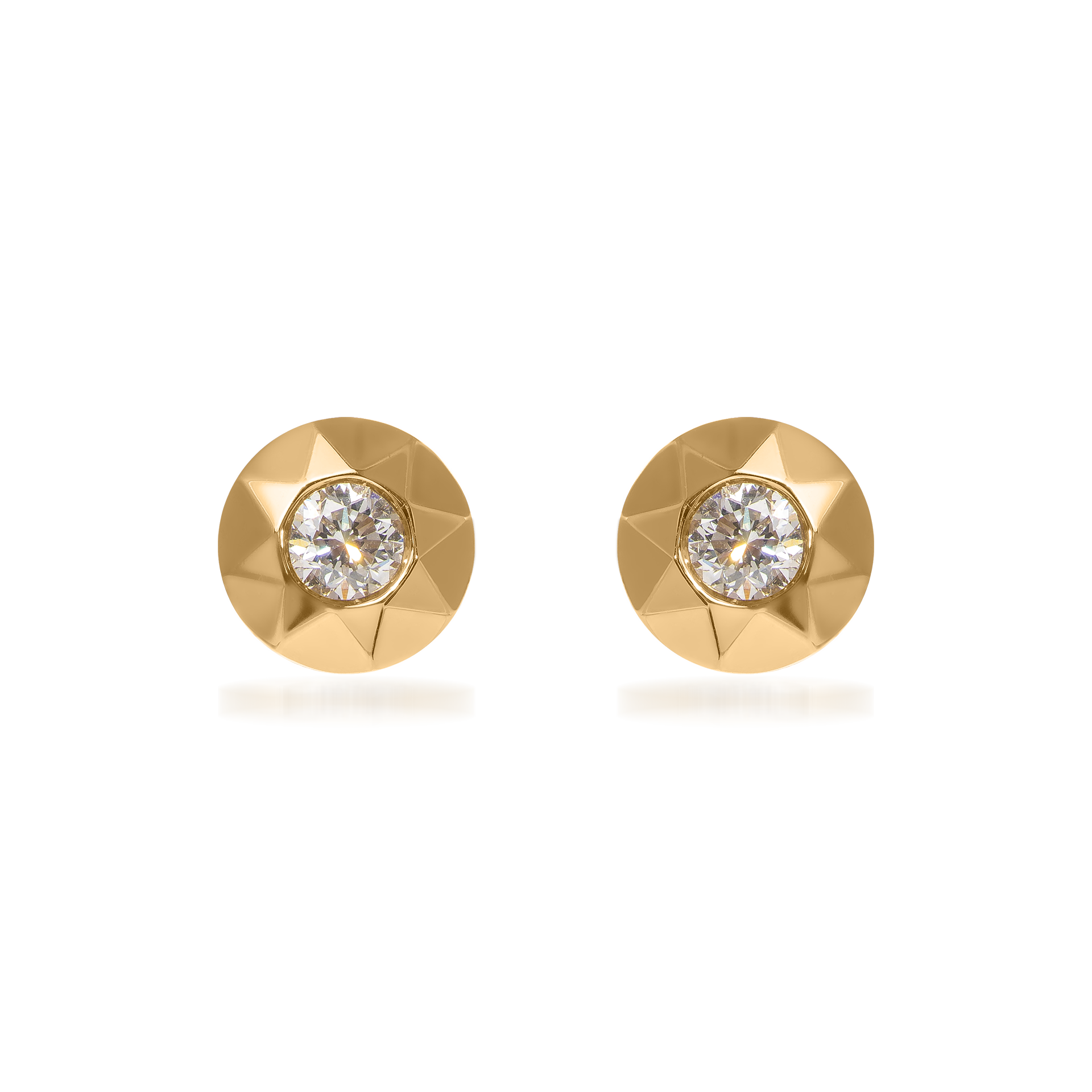 Metropolitan Round-Cut Diamond Earrings In 18K Yellow Gold