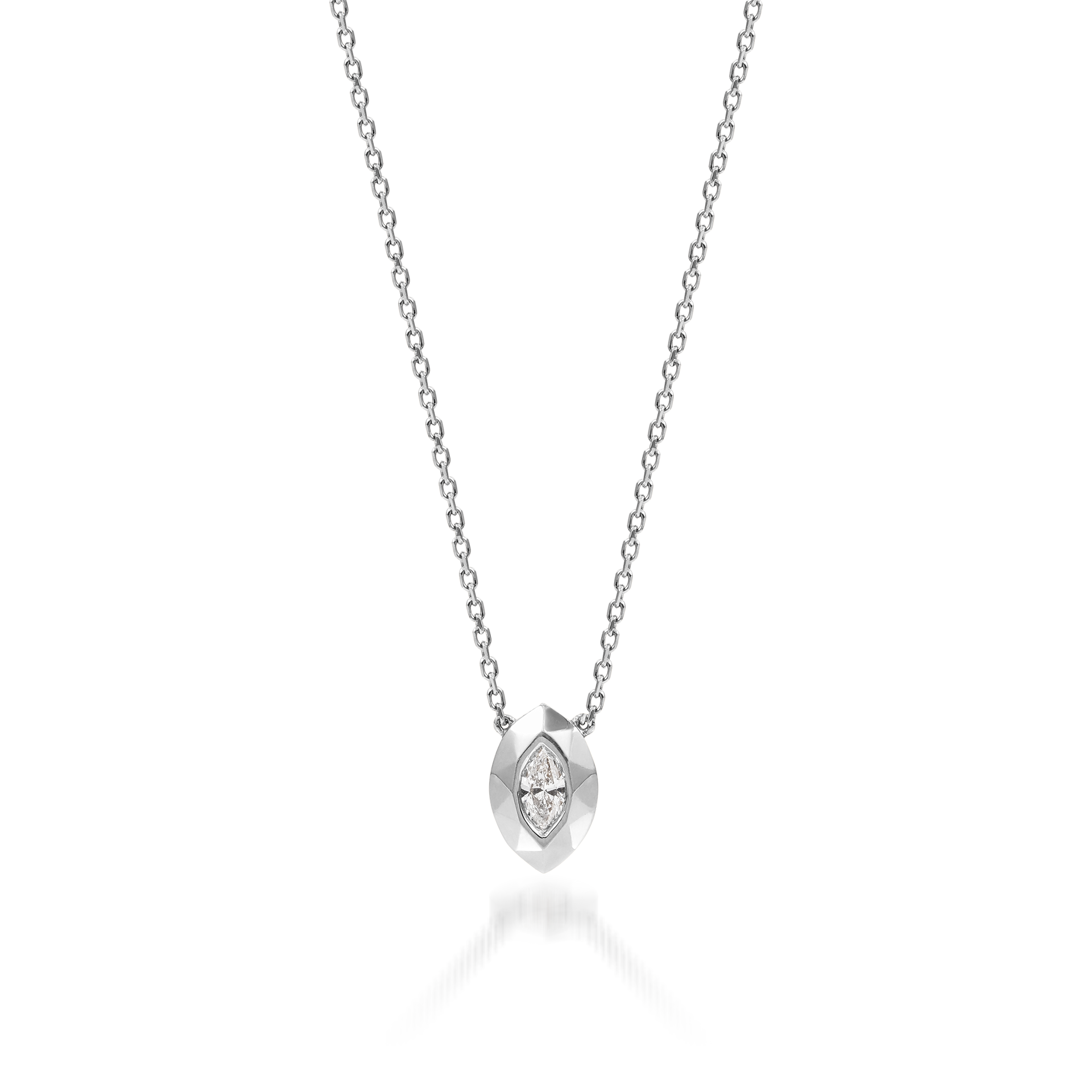 Metropolitan Marquise-cut Diamond Necklace In 18K White Gold