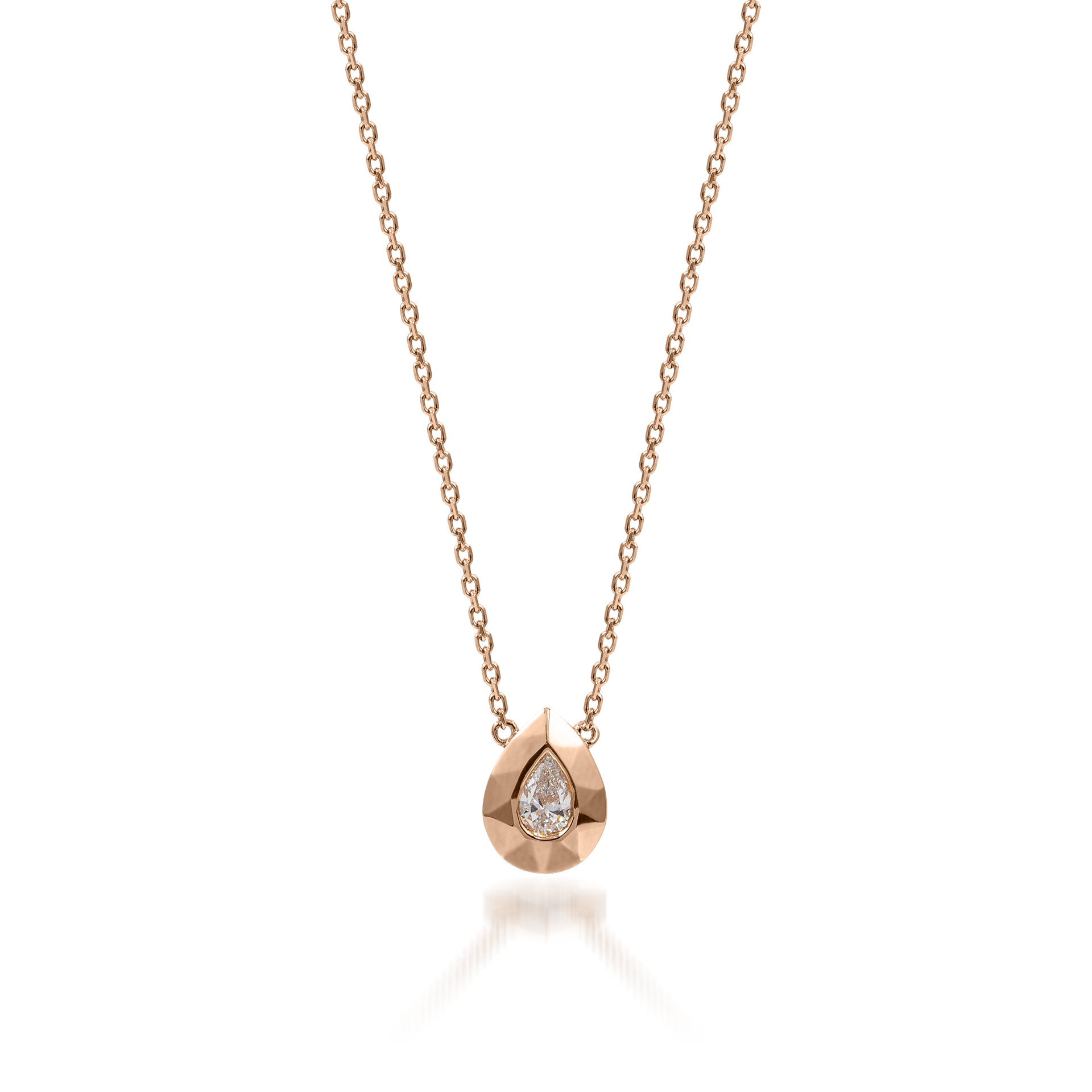 Metropolitan Pear-cut Diamond Necklace In 18k Rose gold