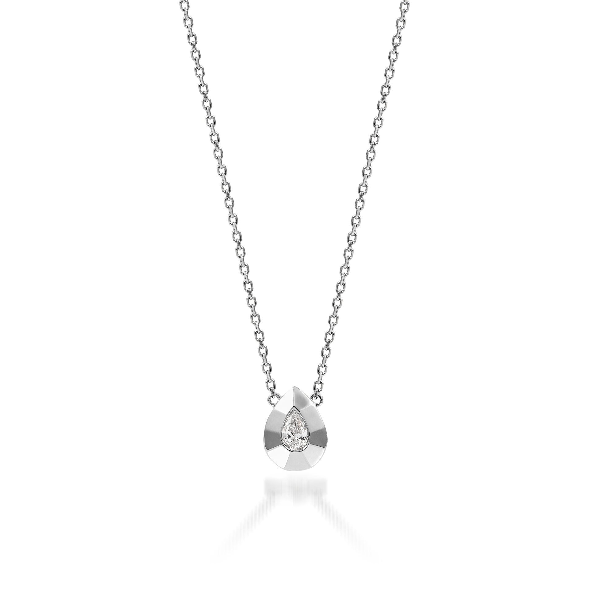 Metropolitan Pear-cut Diamond Necklace In 18K White Gold