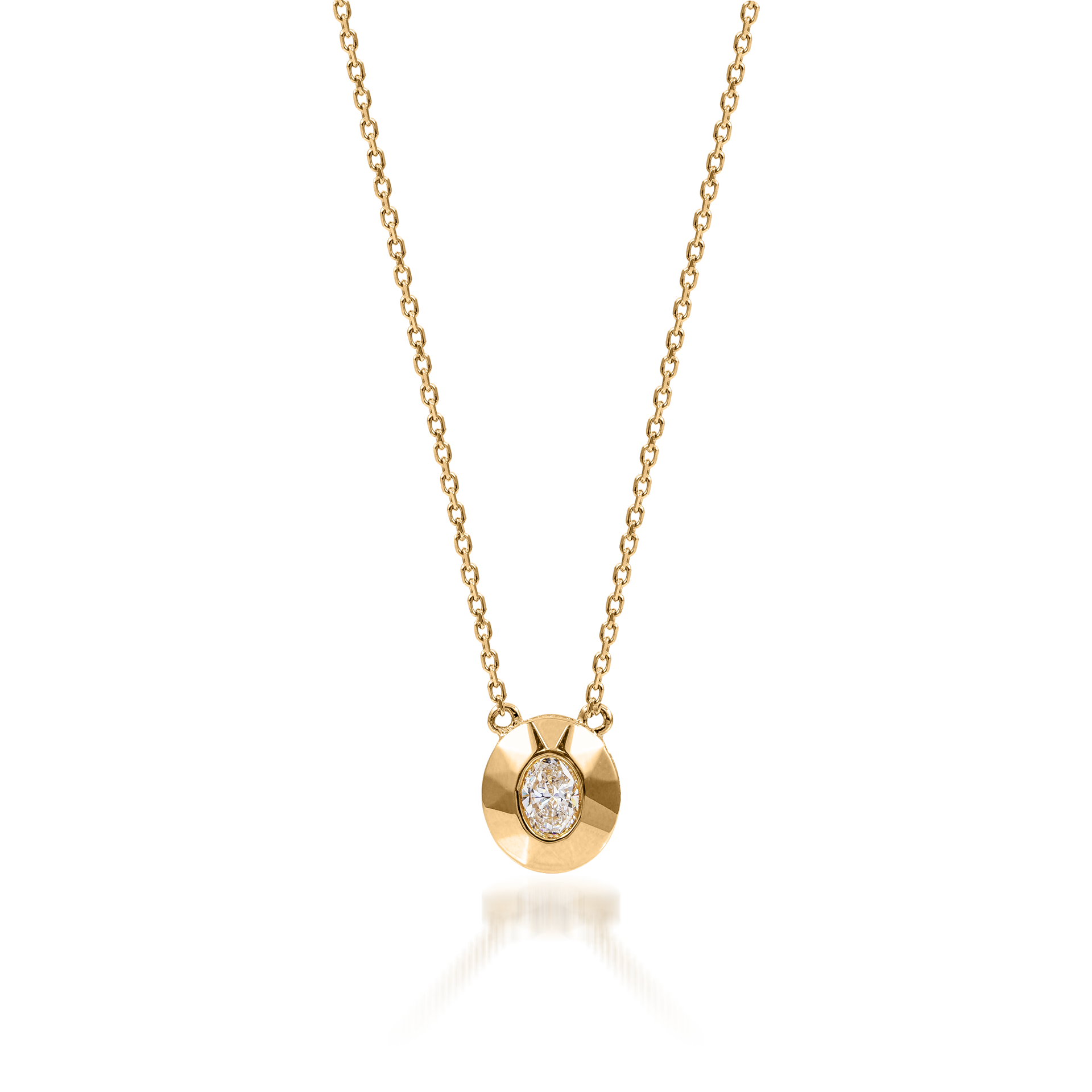 Metropolitan Oval-cut Diamond Necklace In 18K Yellow Gold