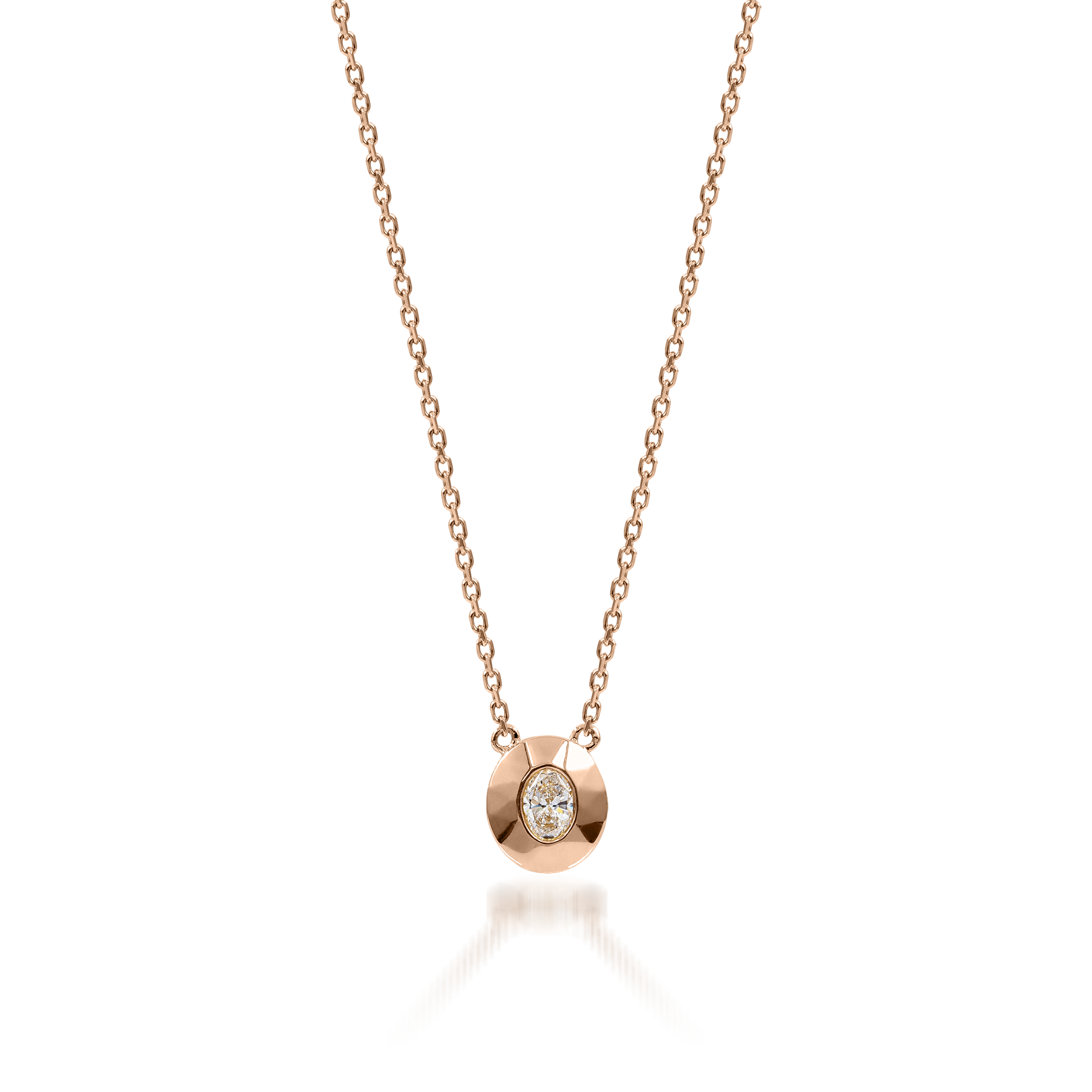 Metropolitan Oval-cut Diamond Necklace In 18K Rose Gold