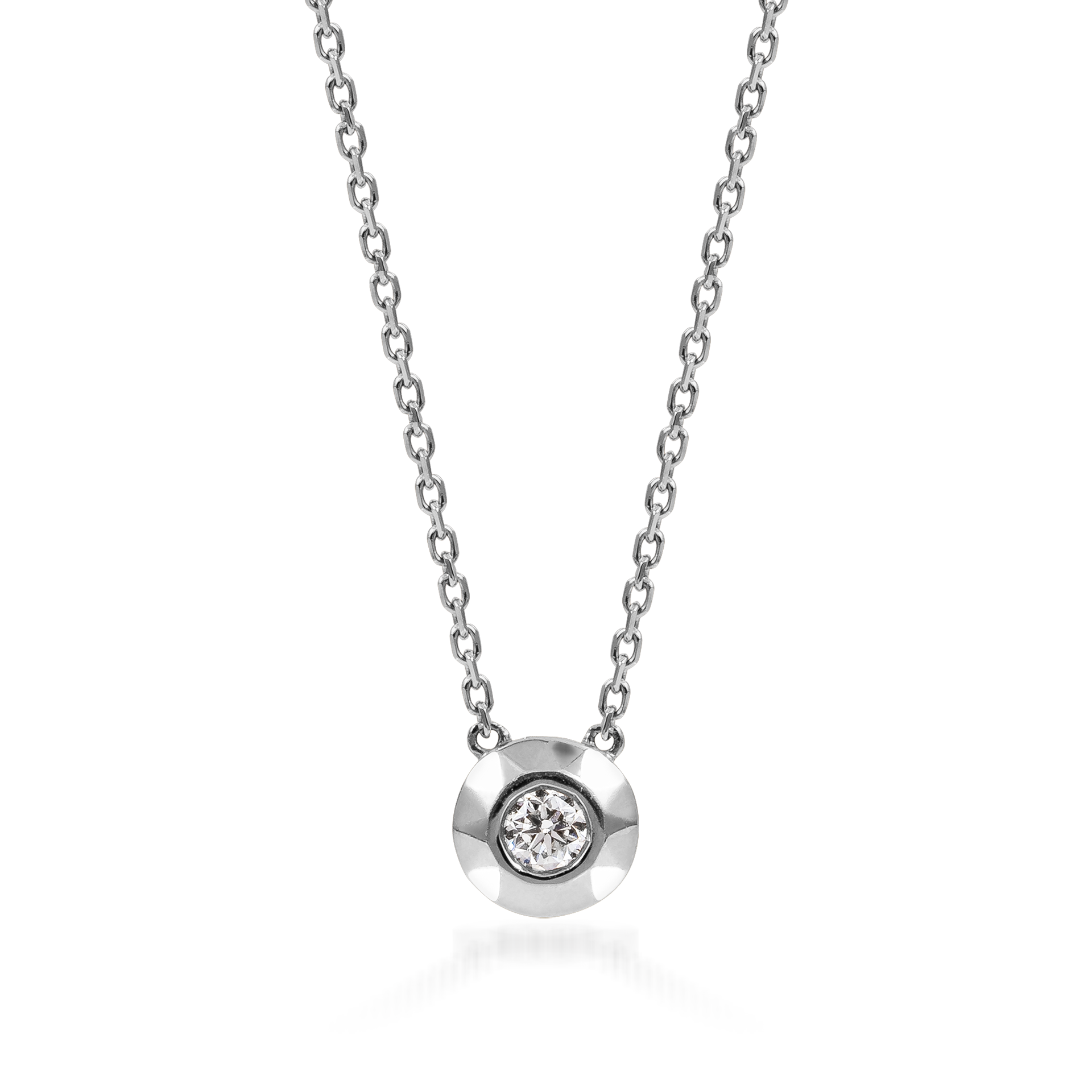 Metropolitan Round-cut Diamond Necklace In 18K White Gold
