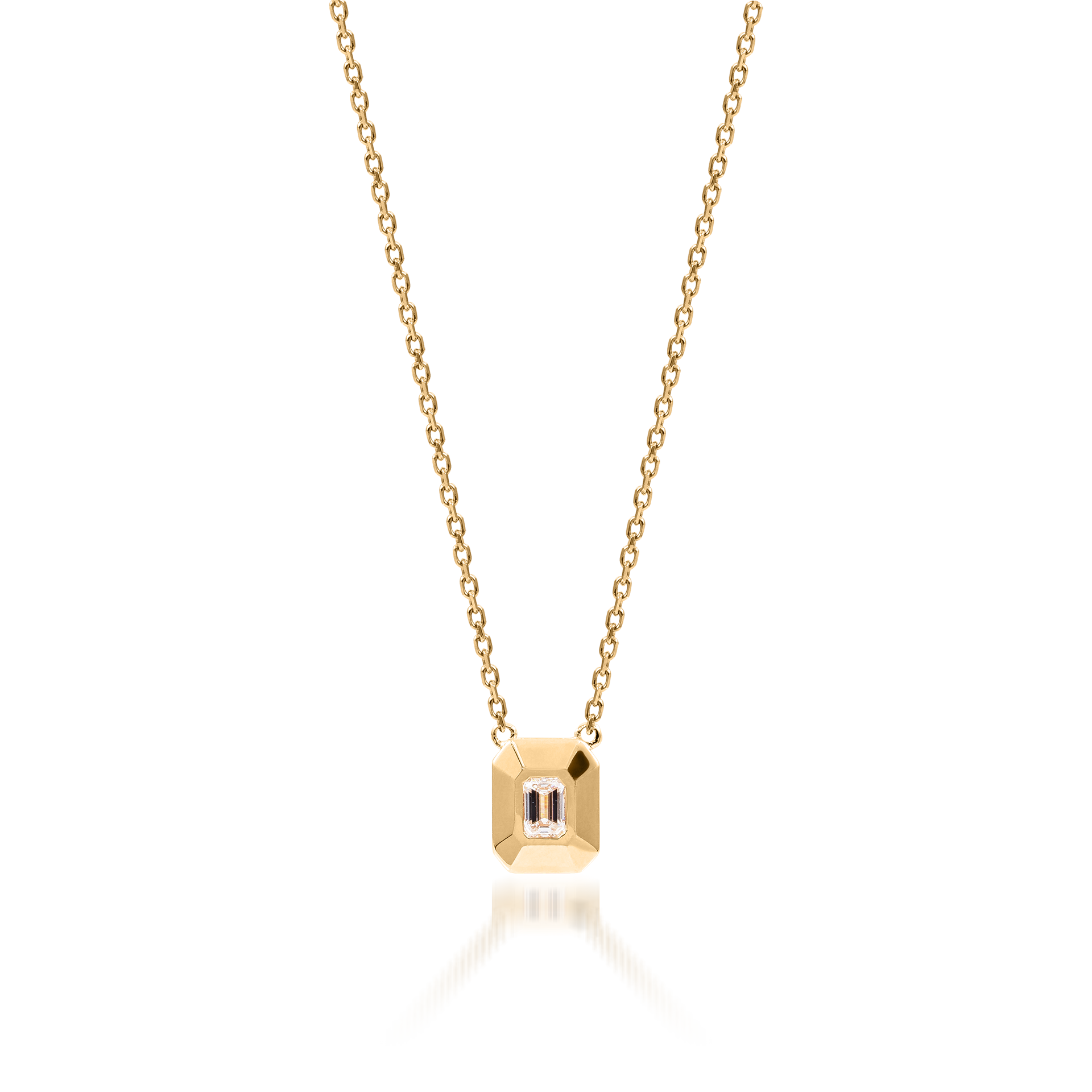 Metropolitan Emerald-cut Diamond Necklace In 18K Yellow Gold