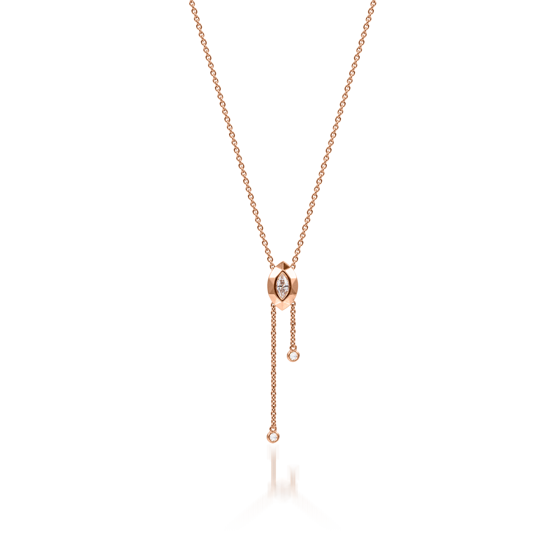 Metropolitan Marquise-cut Diamond Tassel Necklace In 18K Yellow Gold