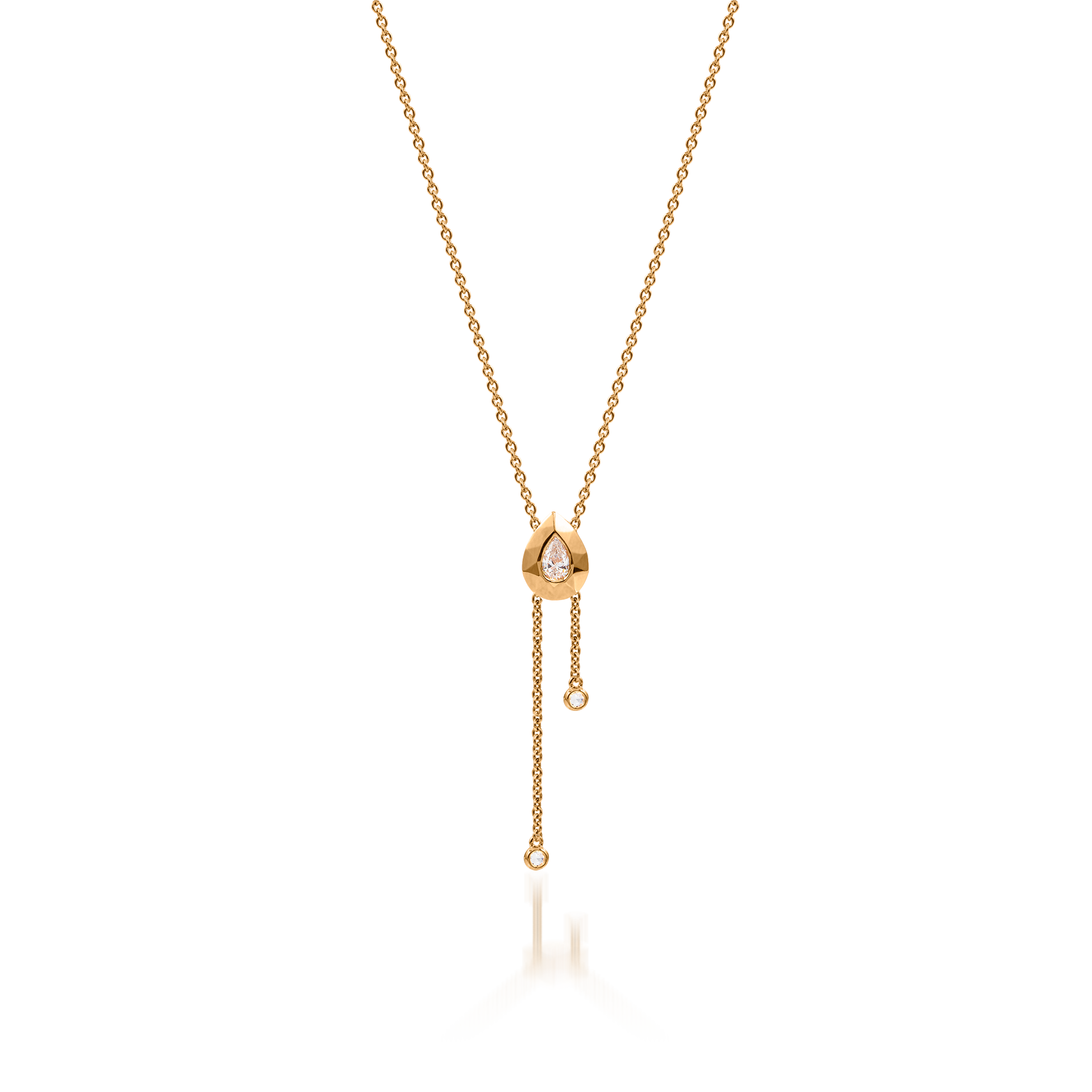 Metropolitan Pear-cut Diamond Tassel Necklace In 18K Yellow Gold
