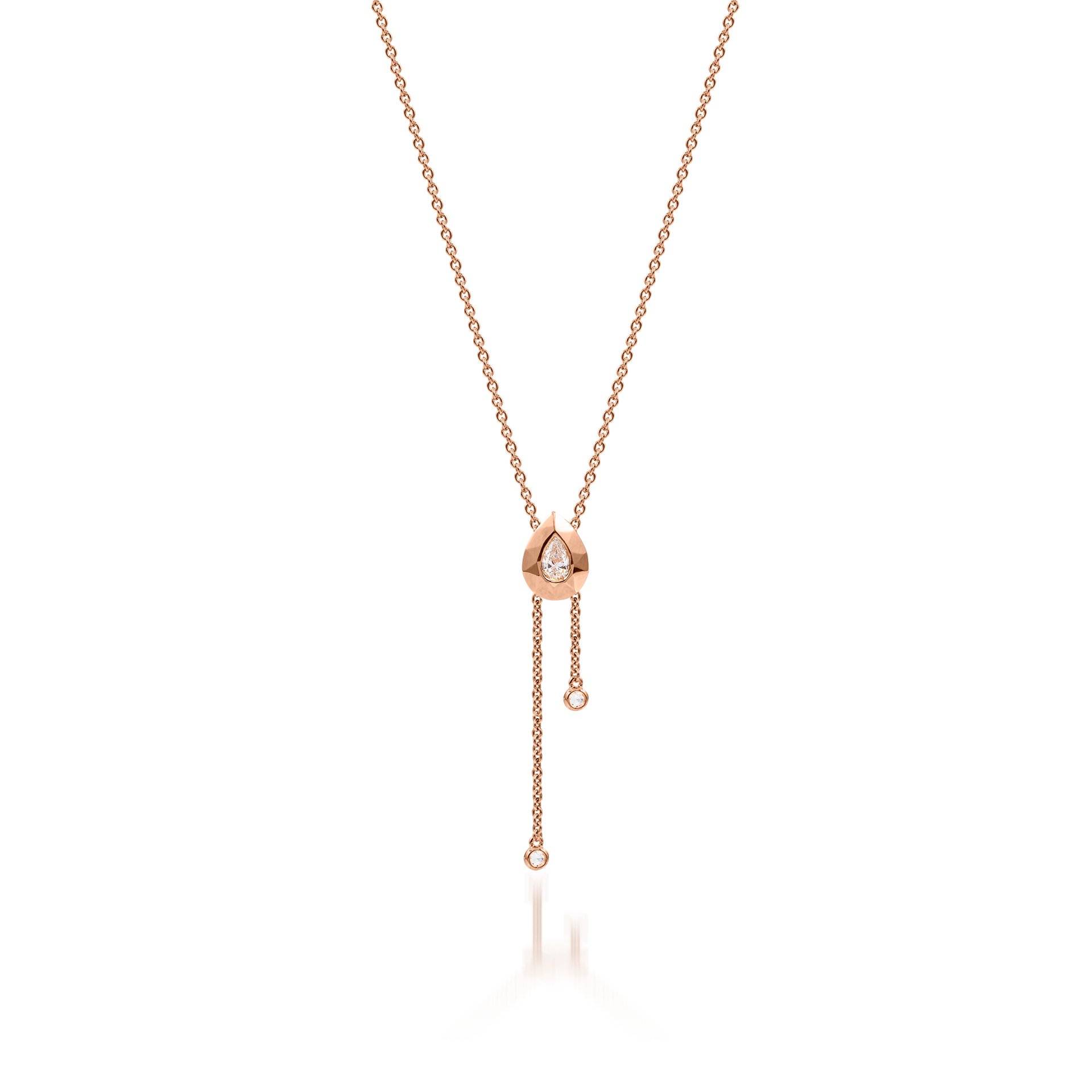 Metropolitan Pear-cut Diamond Tassel Necklace In 18K Rose Gold