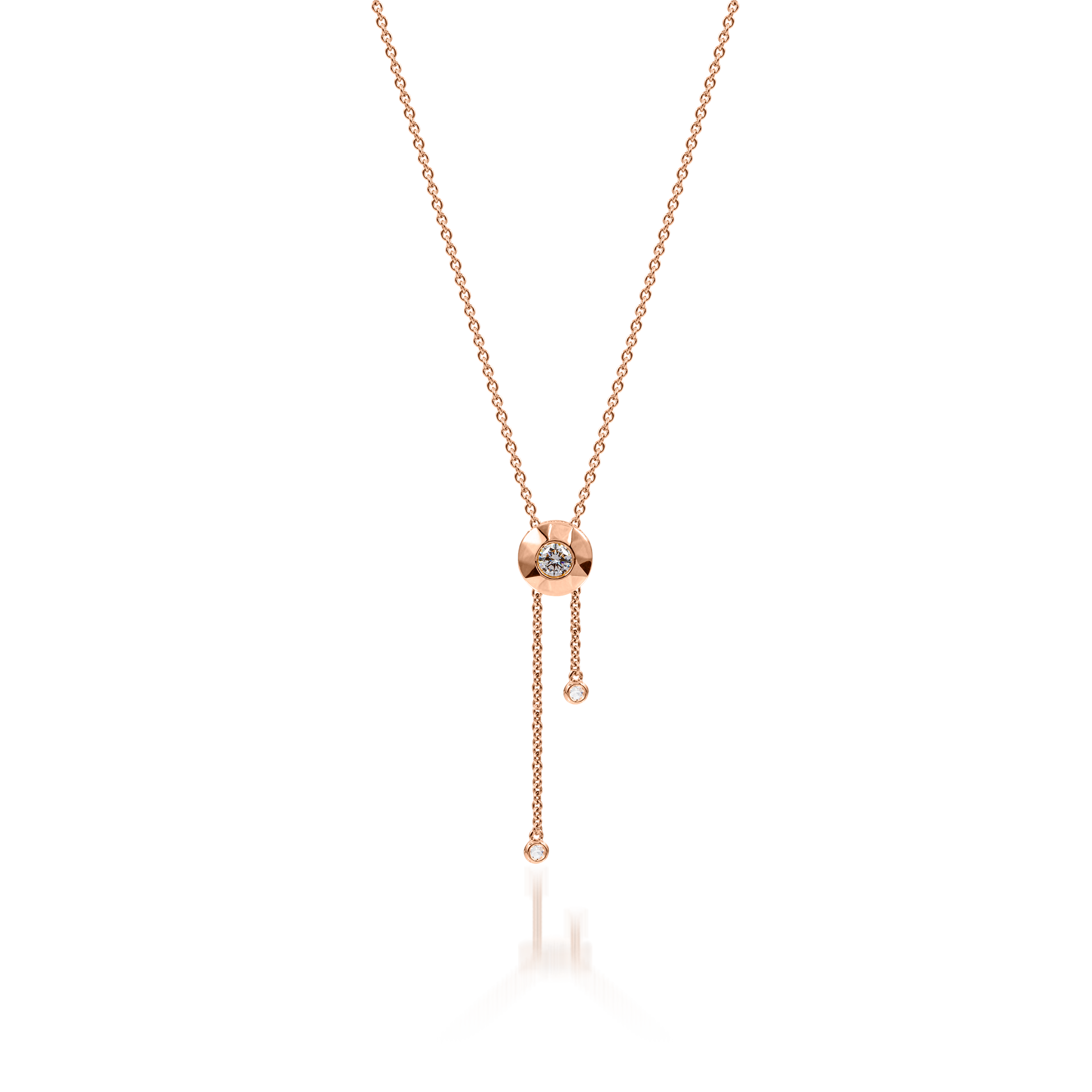 Metropolitan Round-cut Diamond Tassel Necklace In 18K Rose Gold