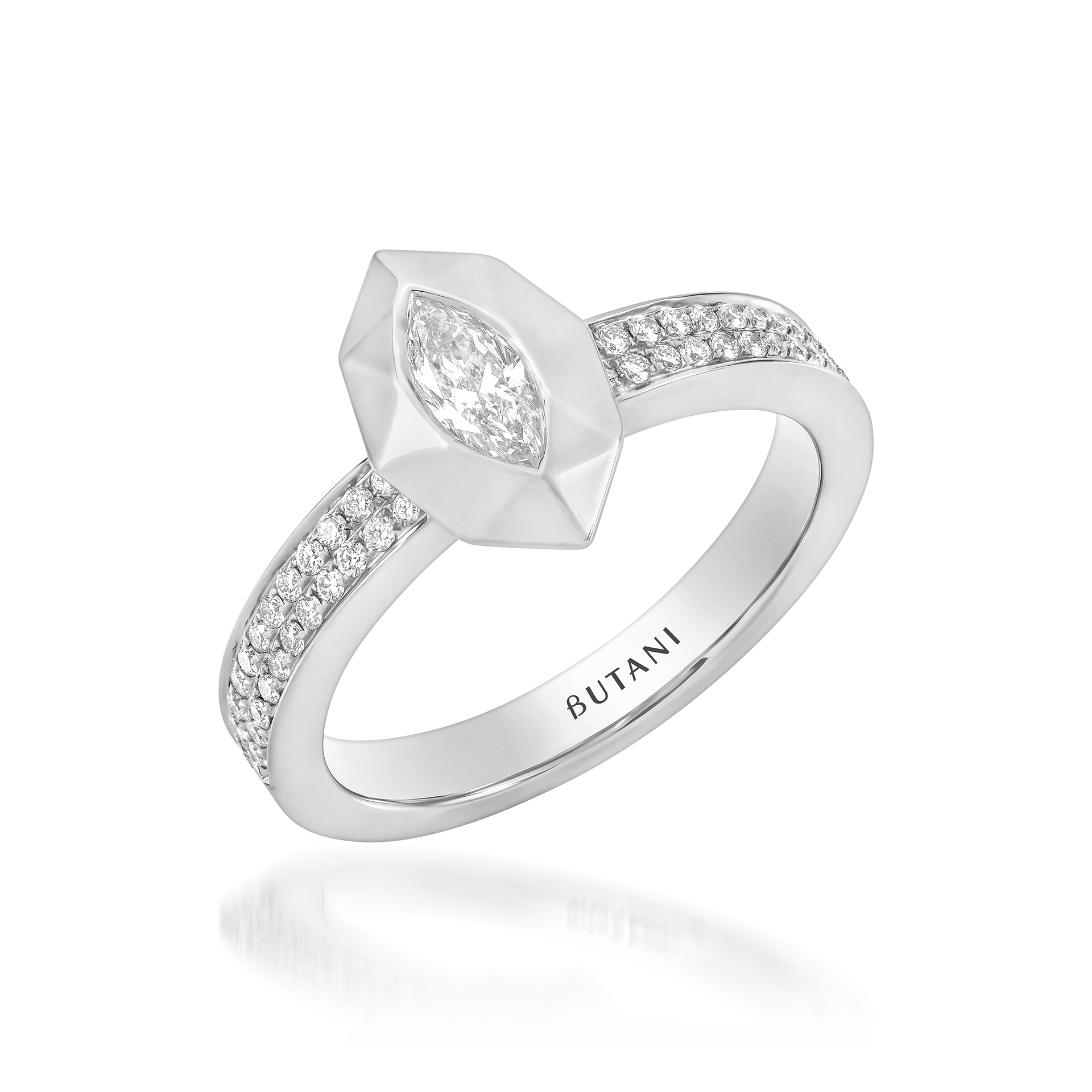 Metropolitan Marquise-cut Diamond Ring in 18K White Gold