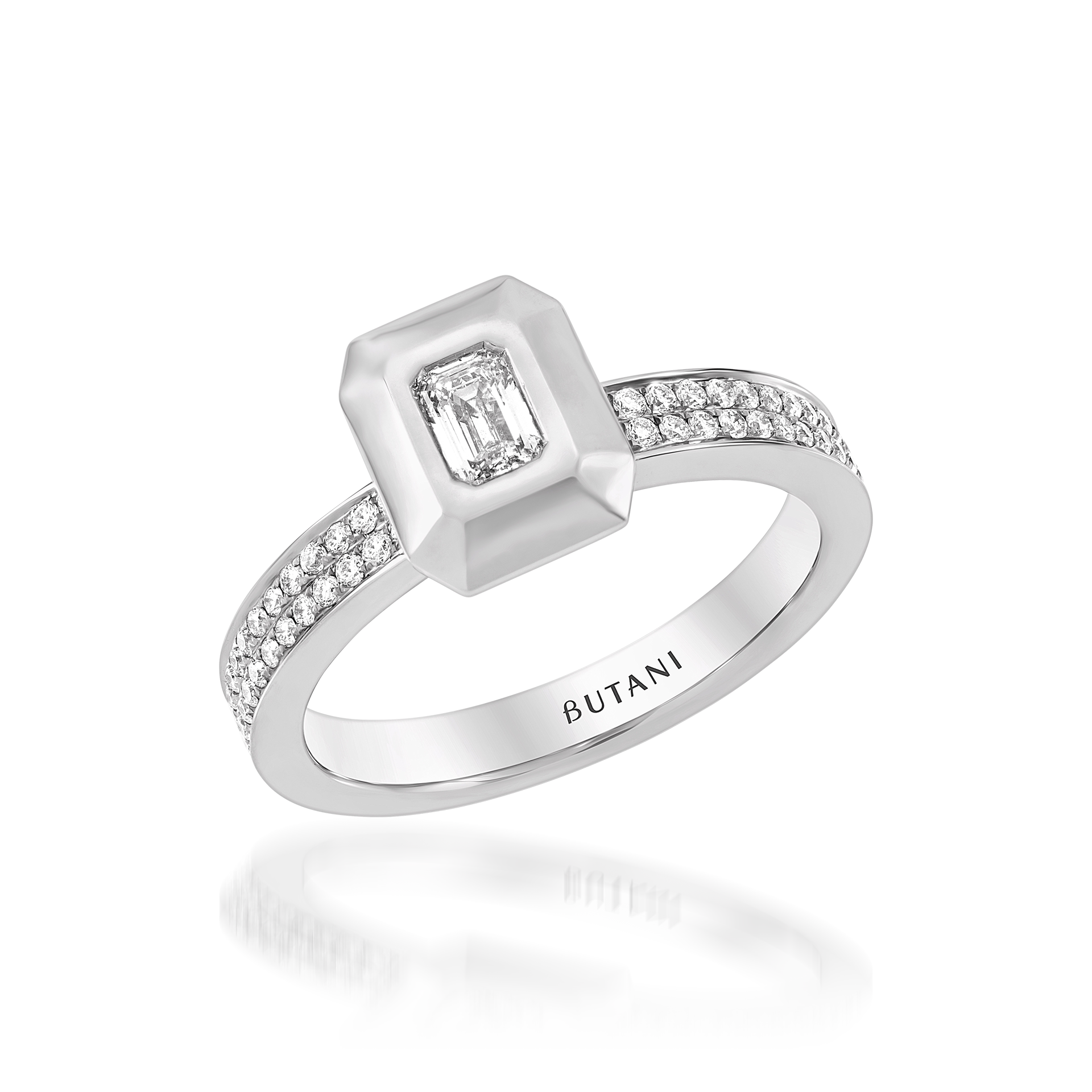 Metropolitan Emerald-cut Diamond Ring in 18K White Gold