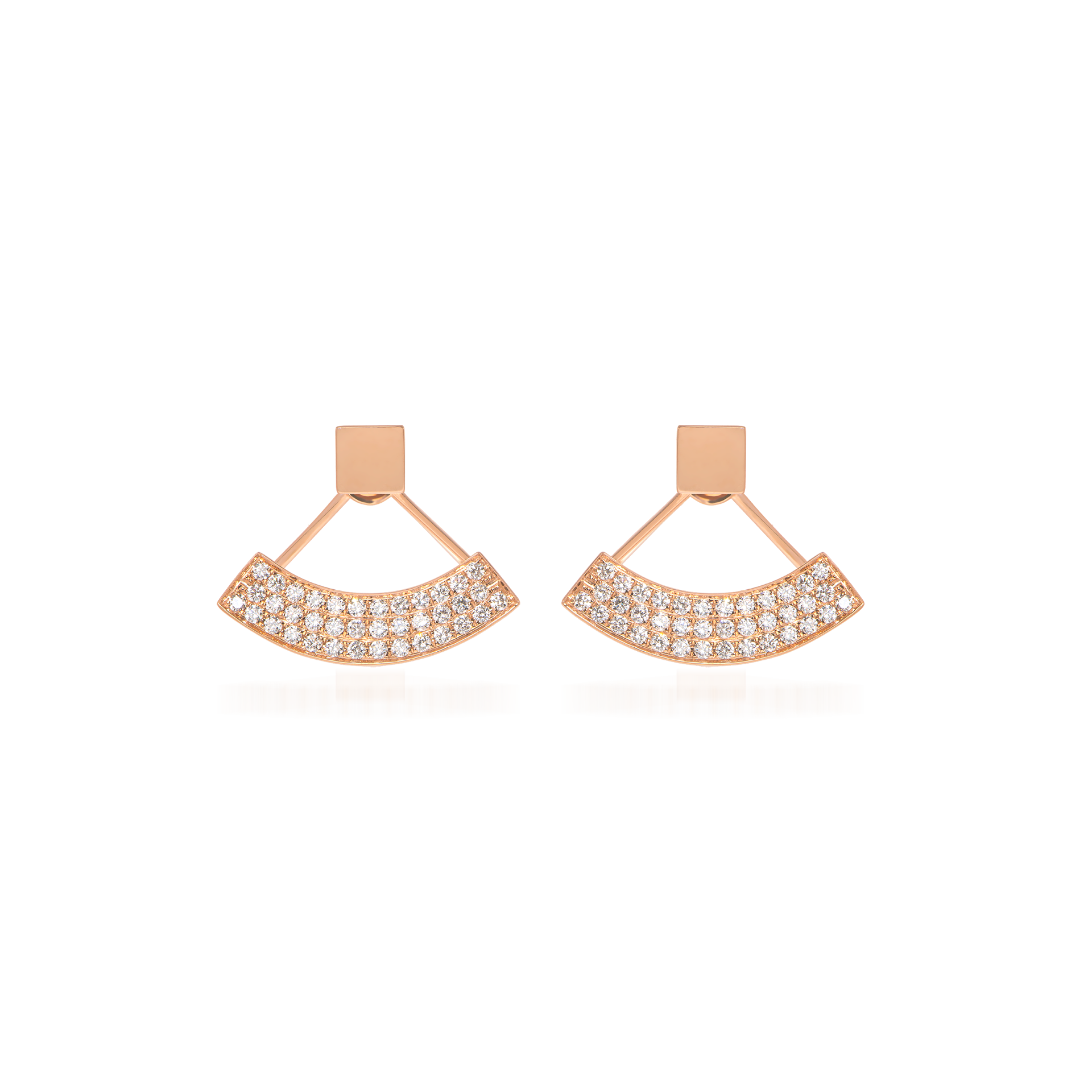 Nova Diamond Fan Earrings In 18K Rose Gold