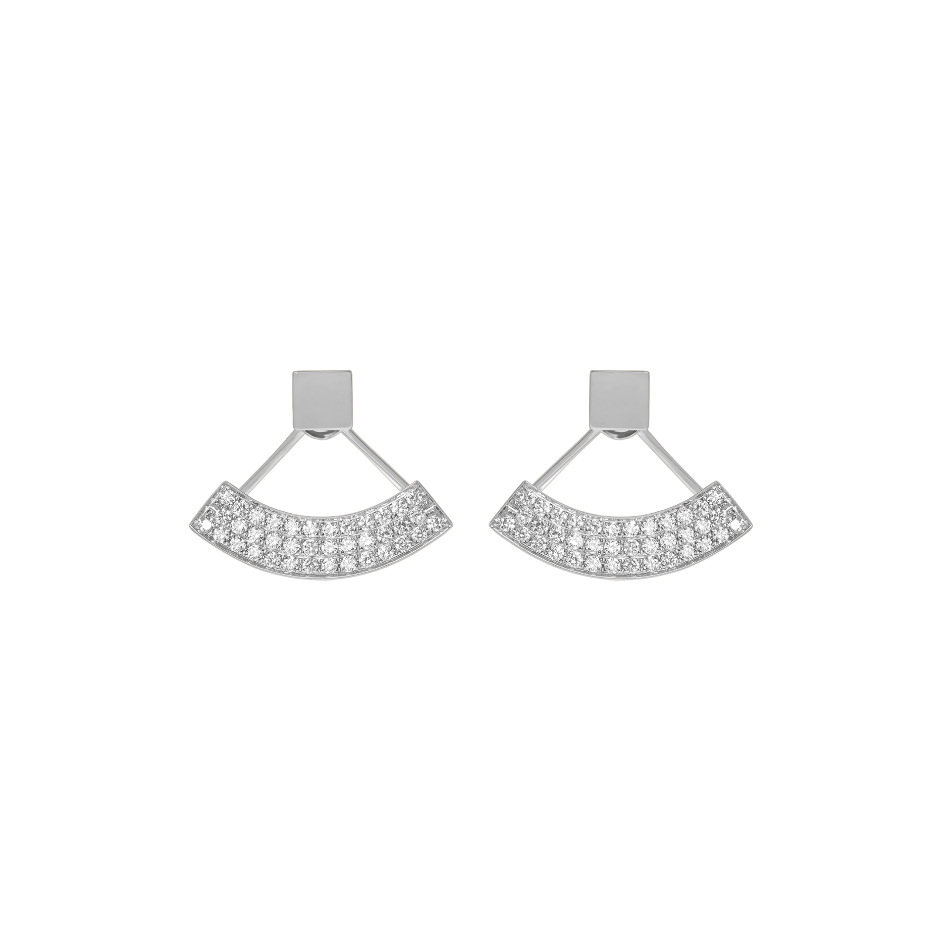 Nova Diamond Fan Earrings In 18K White Gold