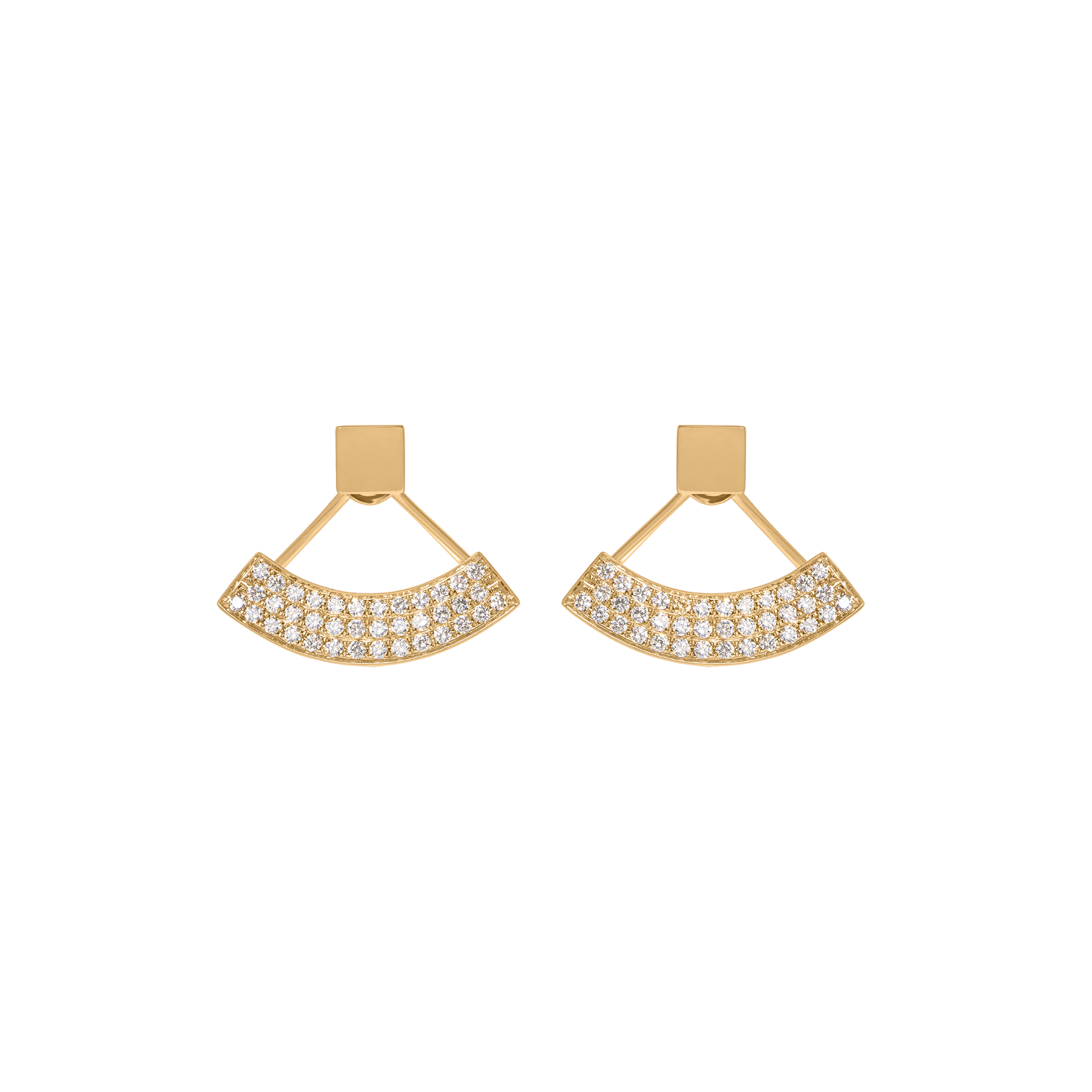 Nova Diamond Fan Earrings In 18K Yellow Gold