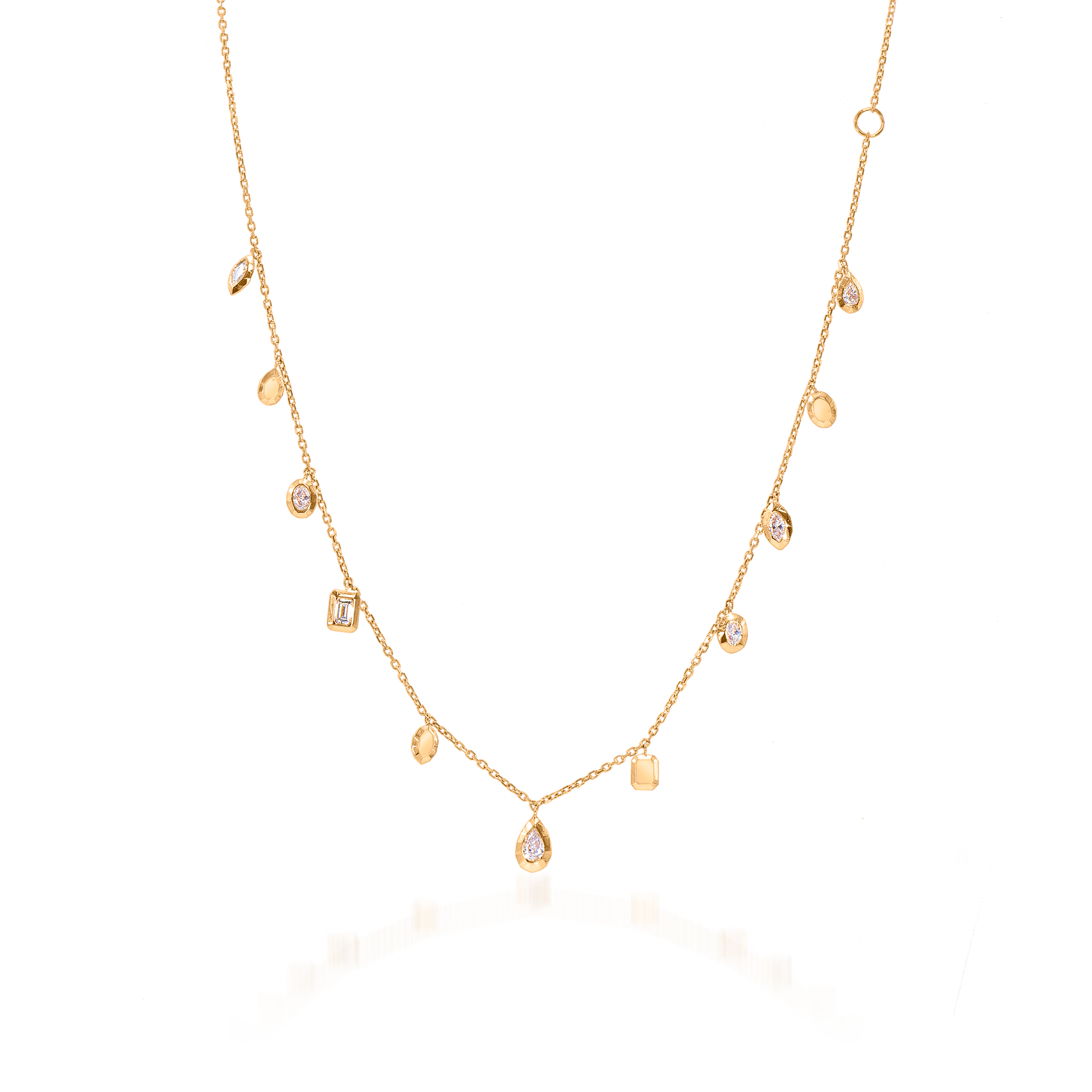 Metropolitan Diamond Motif Necklace In 18K Yellow Gold