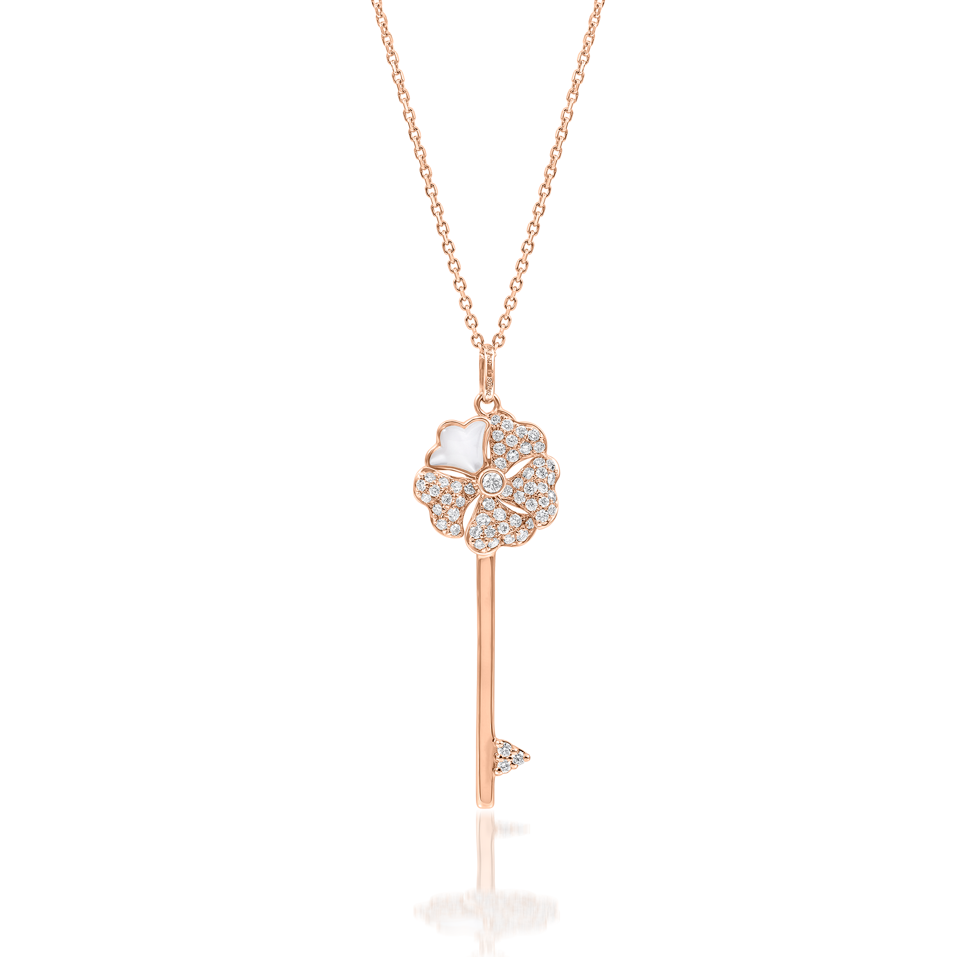 Elegant Rose Gold Blossom Flower Swarovski Crystal Necklace 