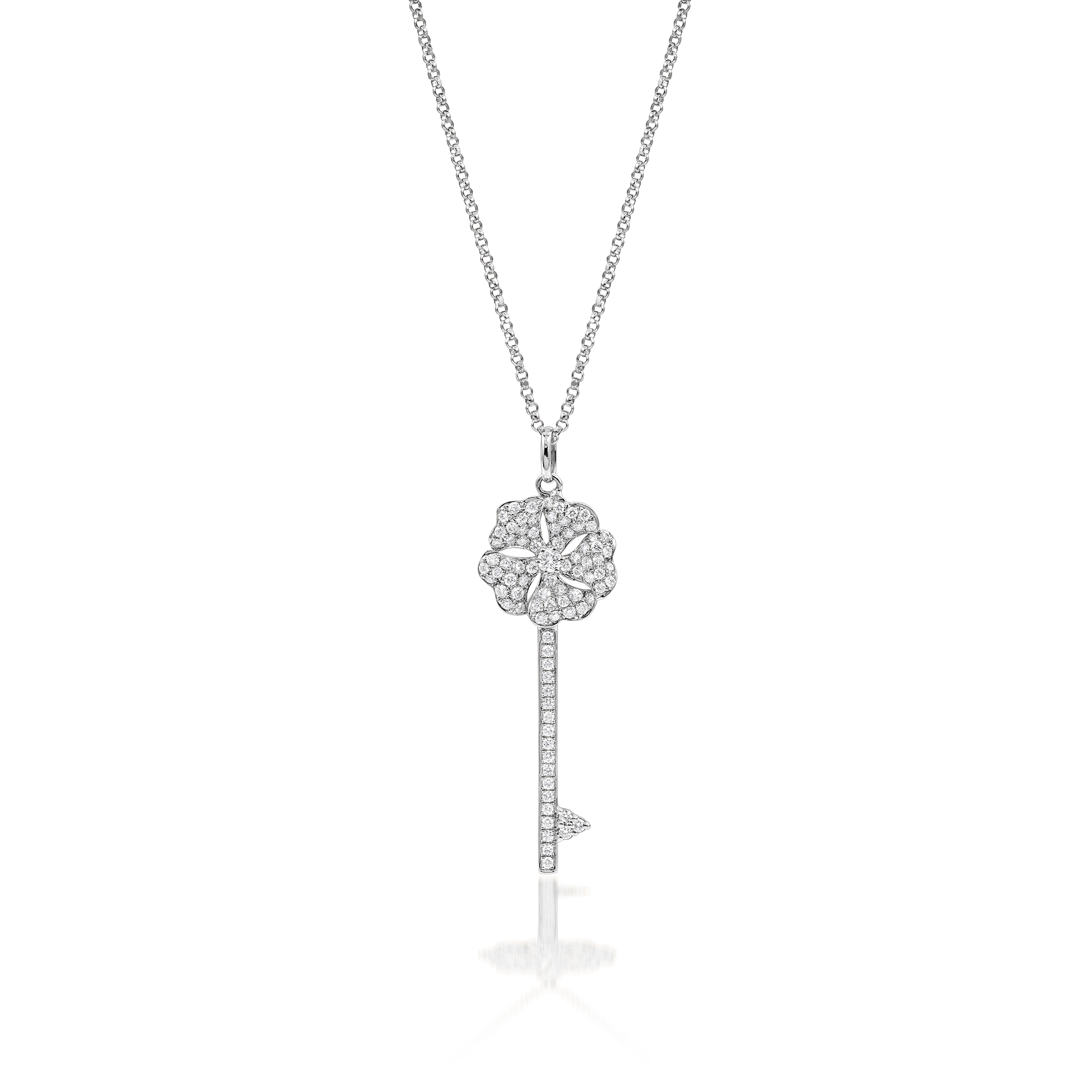 Tiffany & Co. Platinum, White Gold And Diamond Key Pendant