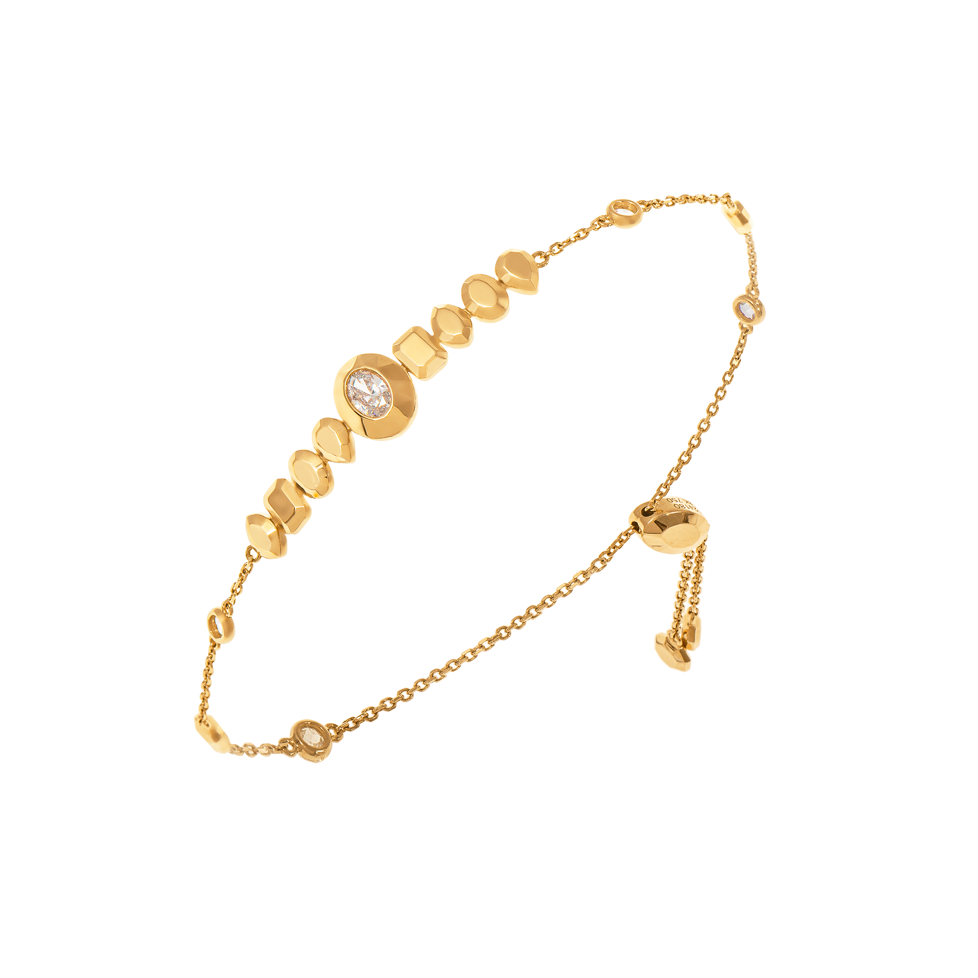 Metropolitan Diamond Oval-cut Motif Bracelet In 18K Yellow Gold