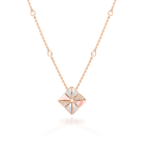 Louis Vuitton Grey 18K Diamond & Mother of Pearl Blossom Bb Star Pendant Necklace