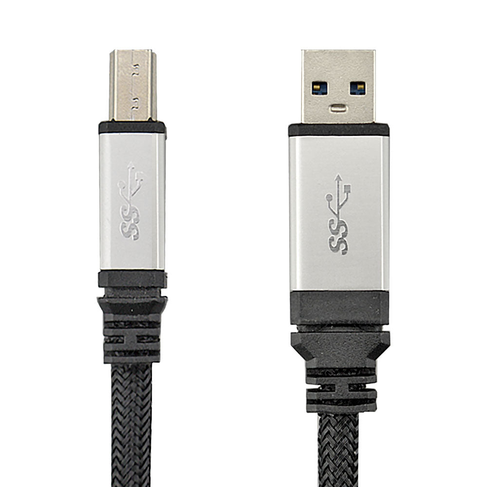 Datenkabel, USB 3.2 Gen1, USB C Stecker auf USB B Stecker, 1.8 Meter, 5 Gbit/s, Vergoldet, Schwarz, MediaKabel