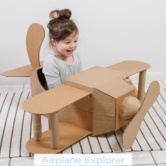 ARKi play couch cardboard airplane