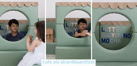 ARKi play couch cardboard cafe