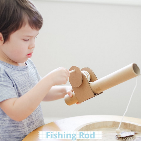 ARKi play couch cardboard fishing rod