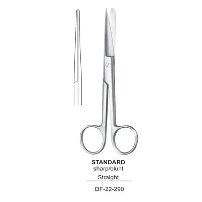 DR Instruments Operating Scissors with Sharp/Sharp Points, Stainless Steel