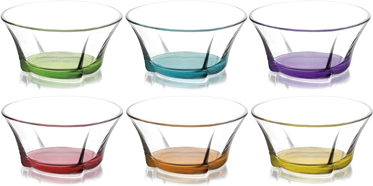 LAV Adora 6-Piece Colored Bottom Drinking Glasses Set, 9.75 oz