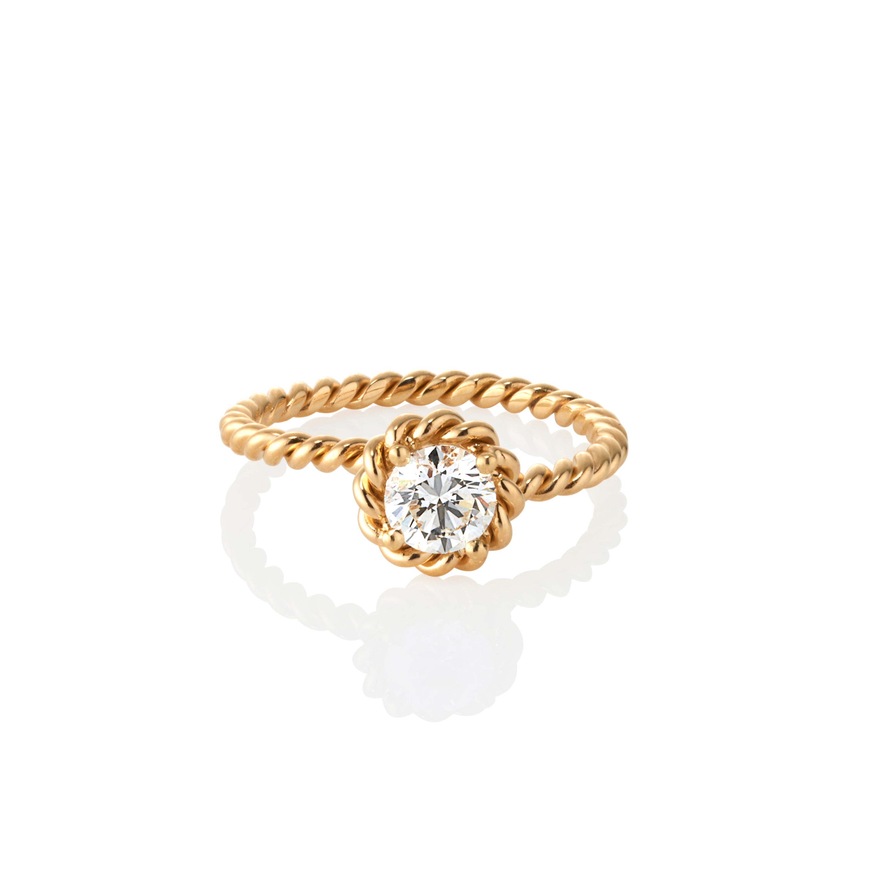 Diamond Ring attached to bracelet  57 round diamonds in 18K Rose gold -  Olivacom