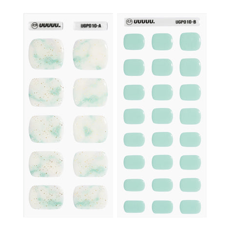 mint marble pedicure strips