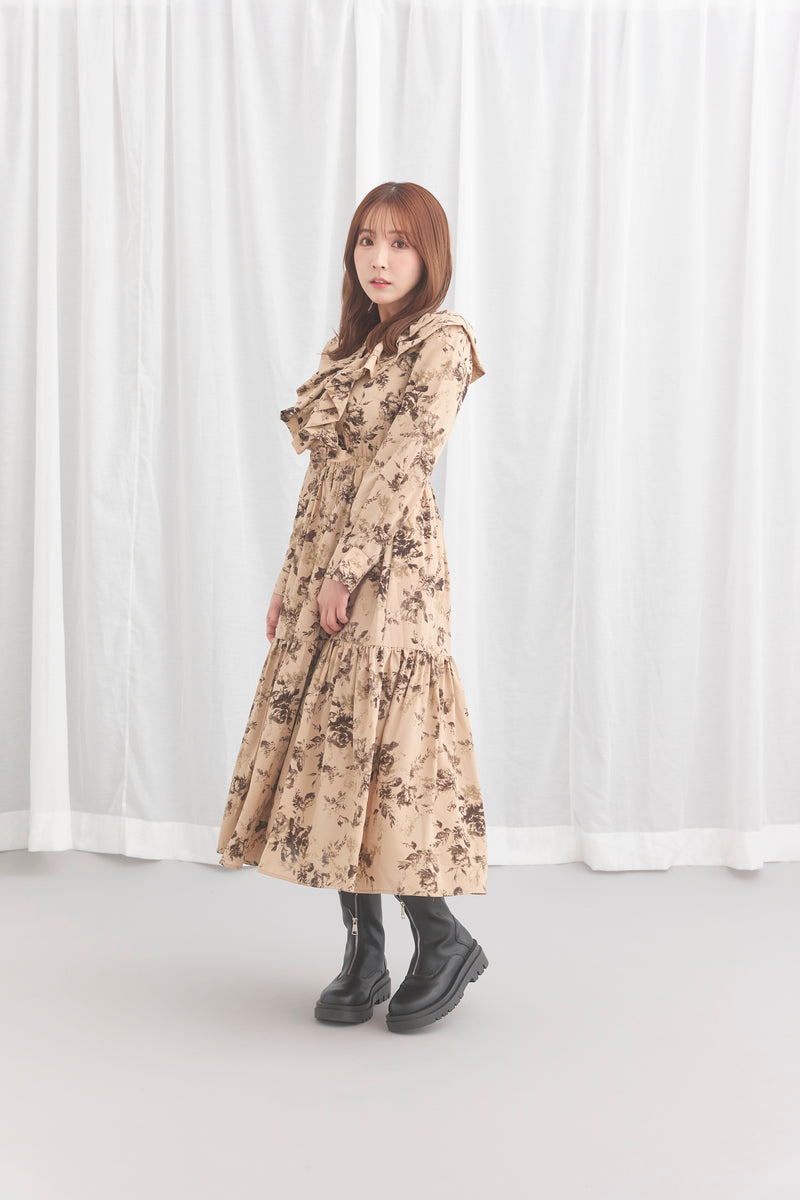 Flower Pattern Belt Set Frill Dress | ochge.org