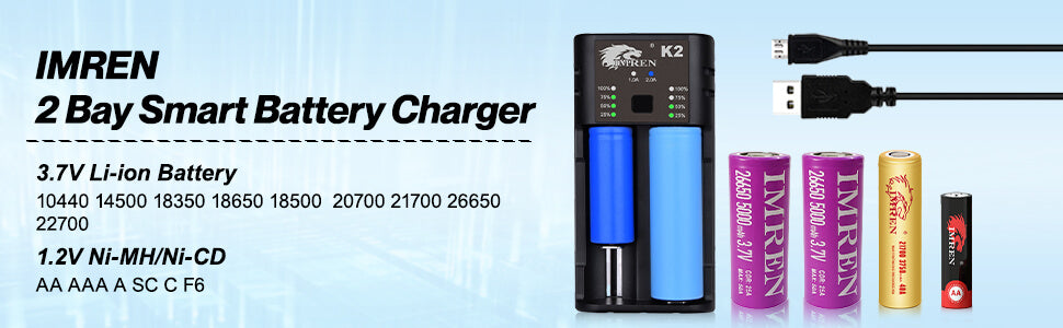 IMREN 2 Ports Smart Battery Charger