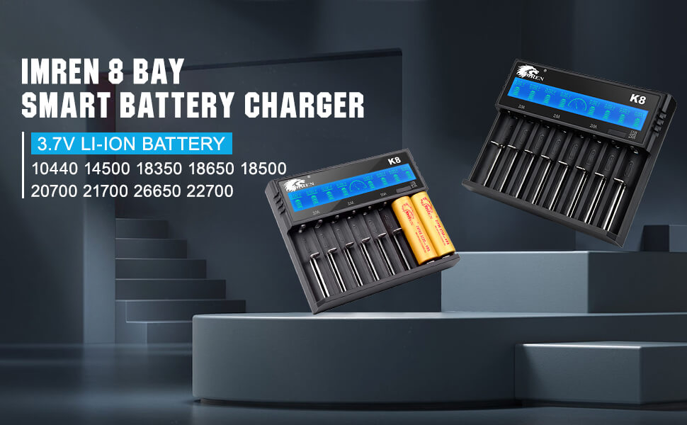 IMREN-universal-battery-charger-adapted-18650&21700&26650-Battery Charger-8Bay-8ports-1