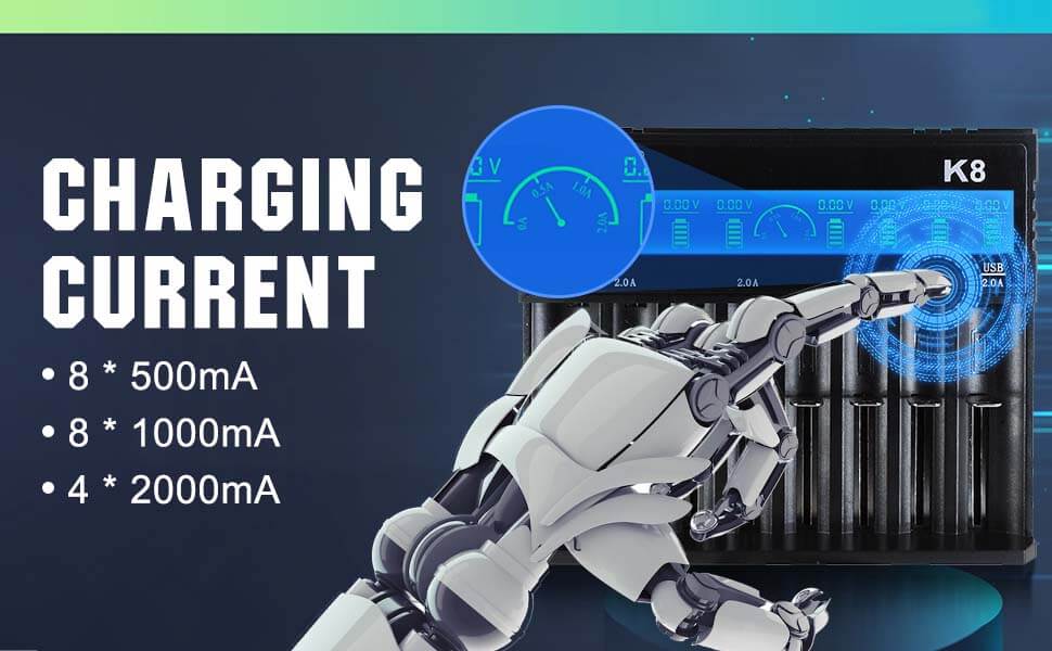 IMREN-universal-battery-charger-adapted-18650&21700&26650-Battery Charger-8Bay-8ports-3