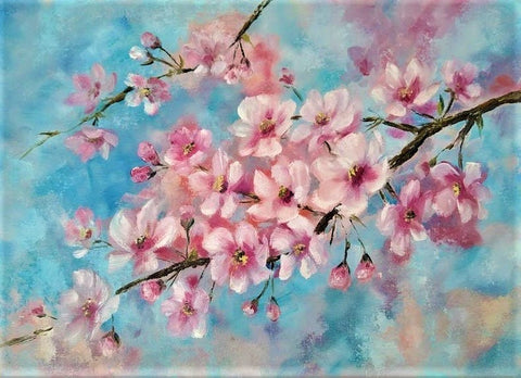 Cherry Blossom Art Party, Birthday Celebration, Social painting, Sakura on Canvas with Alesia Chaika Art & Style Academy in Buffalo Grove, IL Chicago