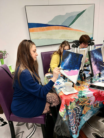 Art Party Universe-Milky Way. Birthday Celebration, Social Painting, Corporate Art Day with Artist Alesia Chaika at Art & Style Academy in Buffalo Grove, IL Chicago