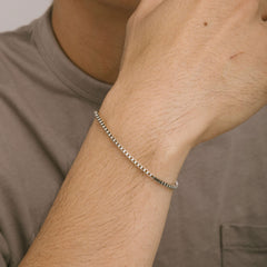 Box Chain Bracelet in Silver