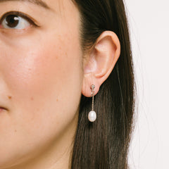 Adriene Pearl Clip-On Earrings in Silver