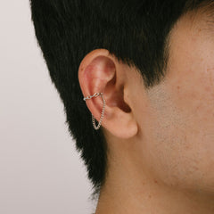 Double Chain Ear Cuff in Silver