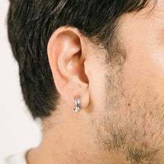 Simple Huggie Clip-On Earrings in Silver