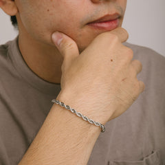 Twist Rope Chain Bracelet in Silver