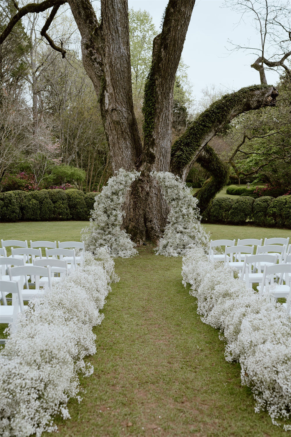 Garden Wedding Decorations with Baby's Breath