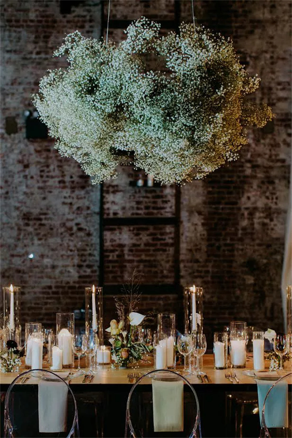 Hanging Wedding Decoration with Baby's Breath