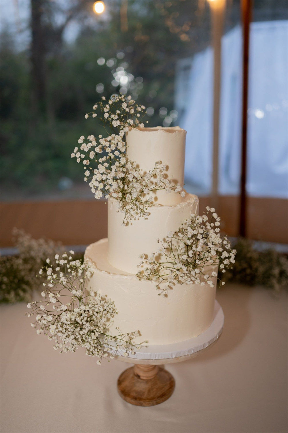 Simple Wedding Cake decorations with Baby's Breath