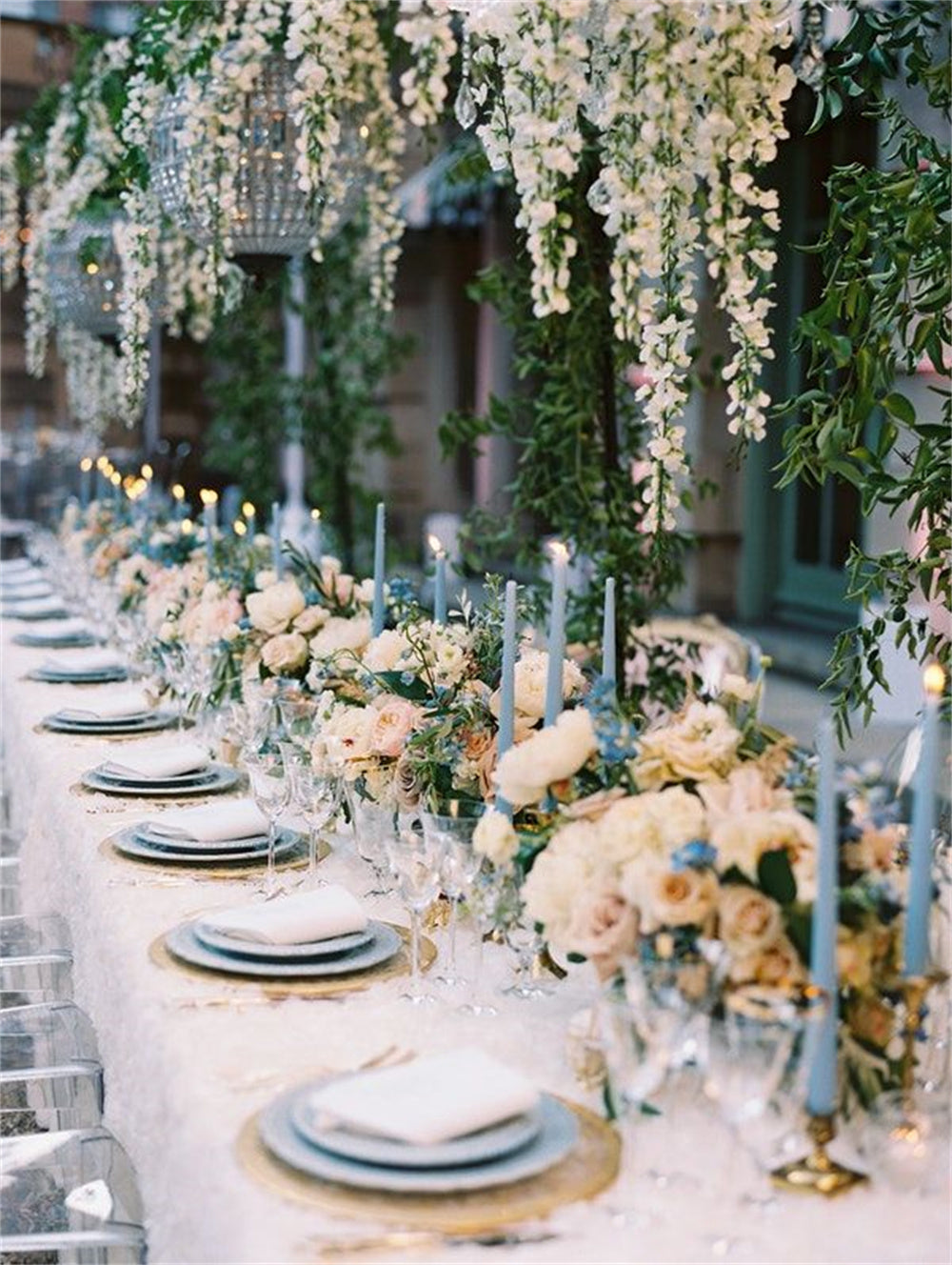 Blue Candle Decorations for Traditional Weddings