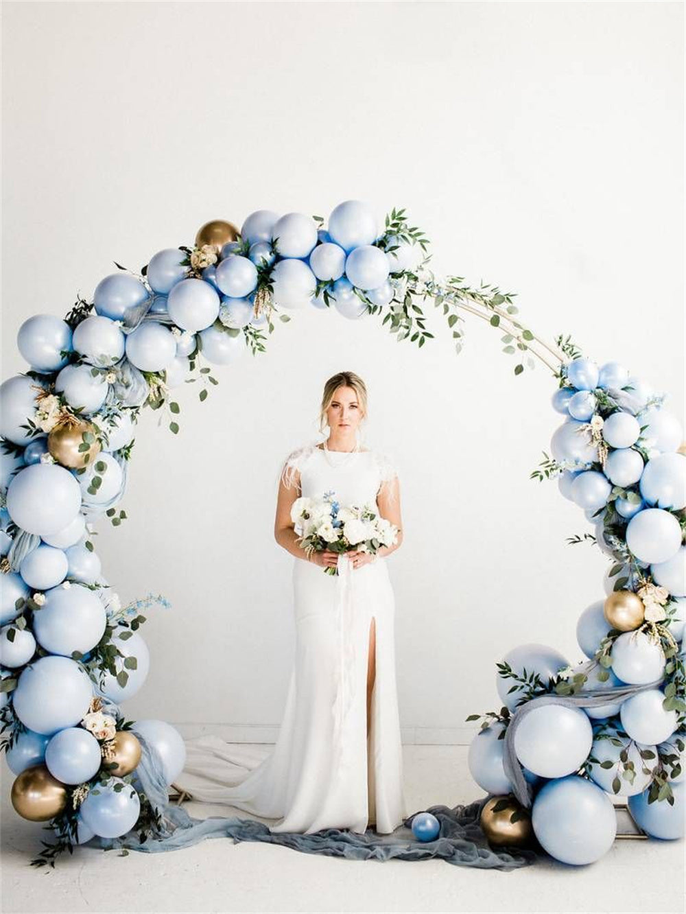 Creative Wedding Decorations with Blue Balloon Arch